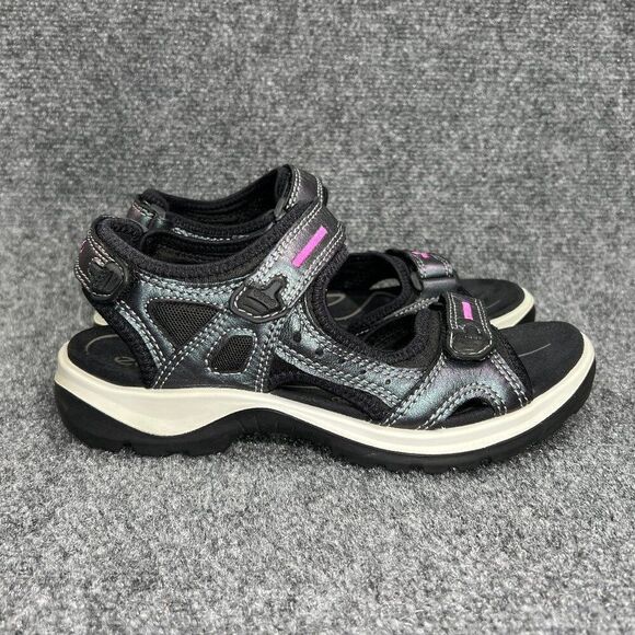 Ecco Offroad Sandal Womens 7 Black Iridescent Outdoor Athletic Hiking Water Shoe - Picture 1 of 11
